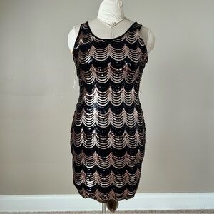 Sequin Black and Gold Dress